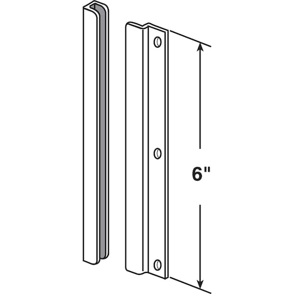 6 In. Bright Brass, Steel Constructed Latch Shield, For Swing-In Doors Single Pack